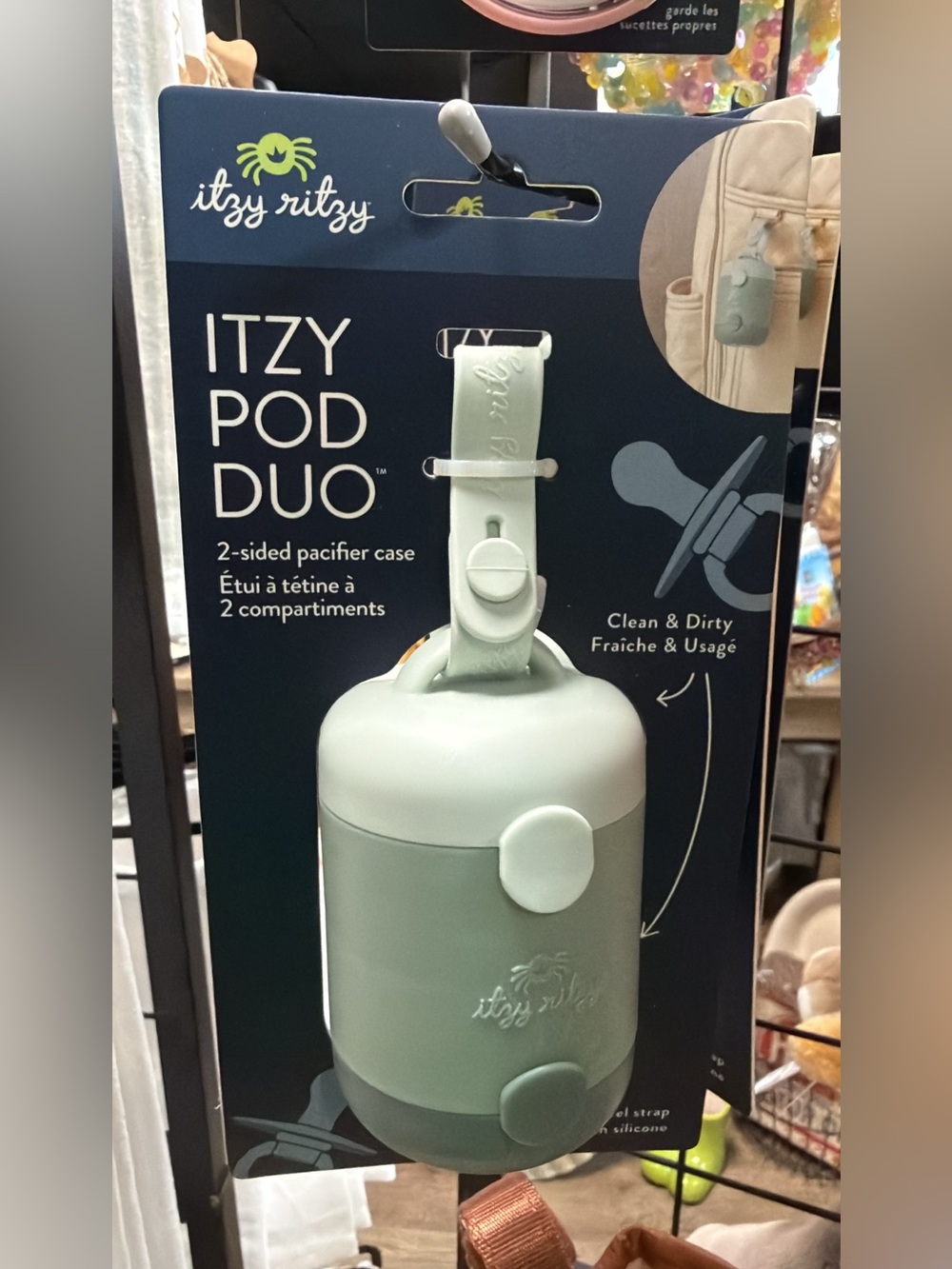 Itzy Ritzy Two-Tone Sage Mint Itzy Pod Duo Pacifier Case